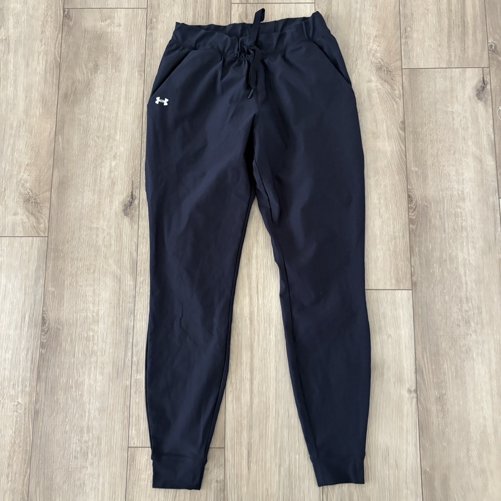 Under Armour Pants Womens Small Black Joggers Running Training Gym Soccer UA